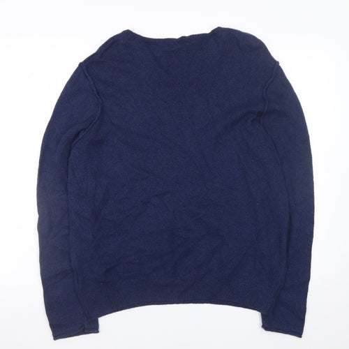 L.O.G.G. Women’s Blue Crew Neck Cotton Blend Pullover Jumper Size 16
