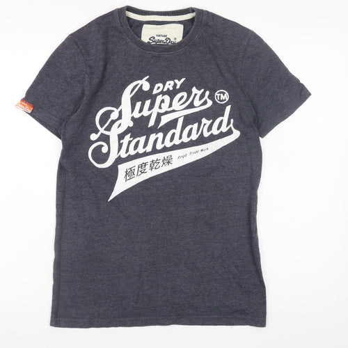 Superdry Men's Blue Graphic Print Crew Neck Short Sleeve T-Shirt S