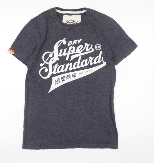 Superdry Men's Blue Graphic Print Crew Neck Short Sleeve T-Shirt S