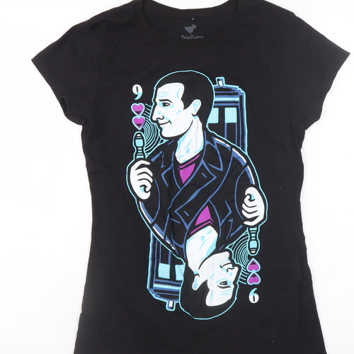 TeeFury Womens Black Funny Graphic T-Shirt Small Cotton Short Sleeve