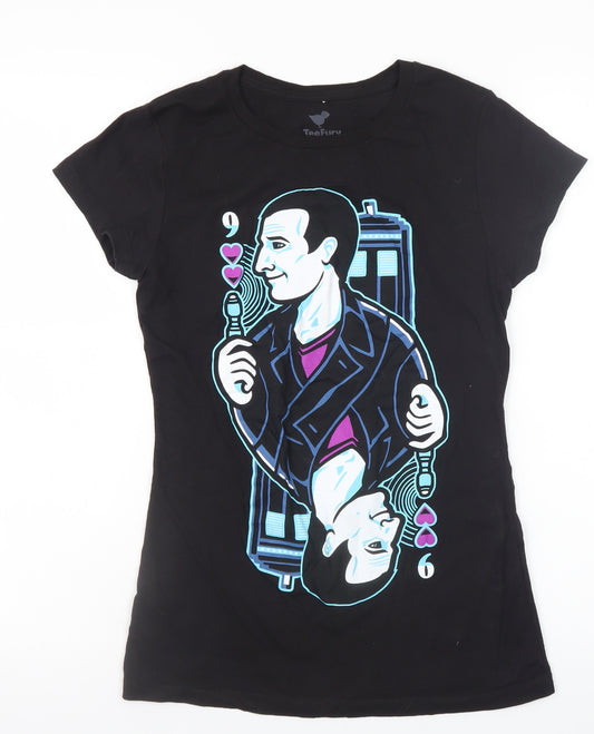 TeeFury Womens Black Funny Graphic T-Shirt Small Cotton Short Sleeve