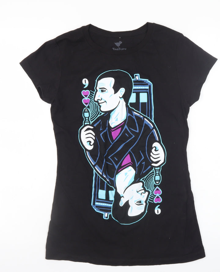 TeeFury Womens Black Funny Graphic T-Shirt Small Cotton Short Sleeve