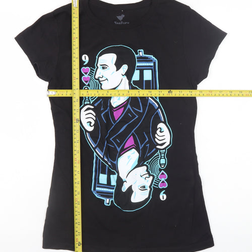 TeeFury Womens Black Funny Graphic T-Shirt Small Cotton Short Sleeve