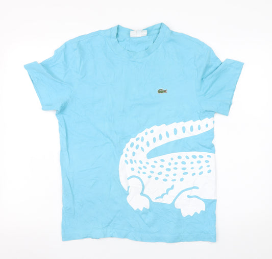 Lacoste Men's Blue Regular Fit Graphic Crocodile T-Shirt Size M