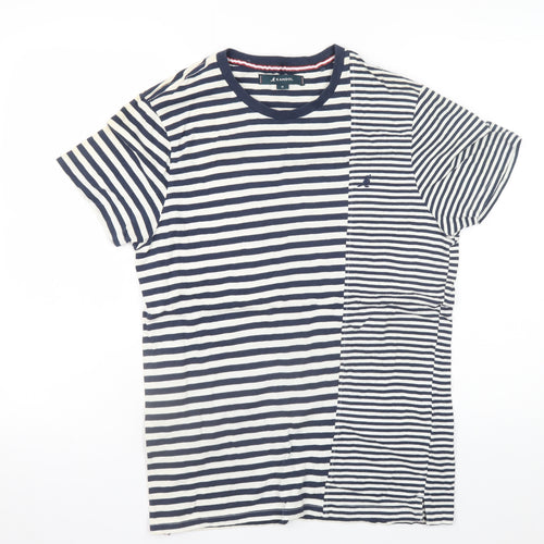 Kangol Women's Blue Striped Short Sleeve Cotton T-Shirt Size M