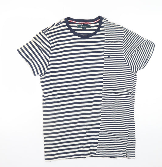 Kangol Women's Blue Striped Short Sleeve Cotton T-Shirt Size M