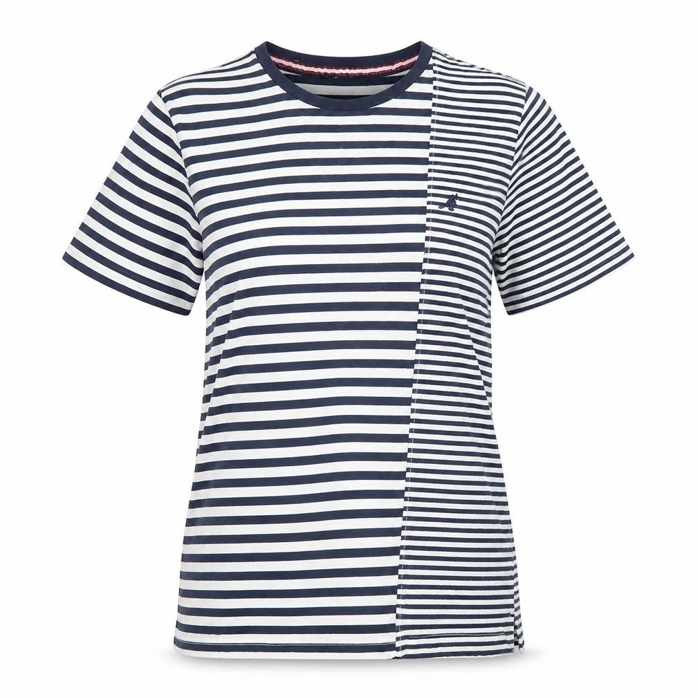 Kangol Women's Blue Striped Short Sleeve Cotton T-Shirt Size M