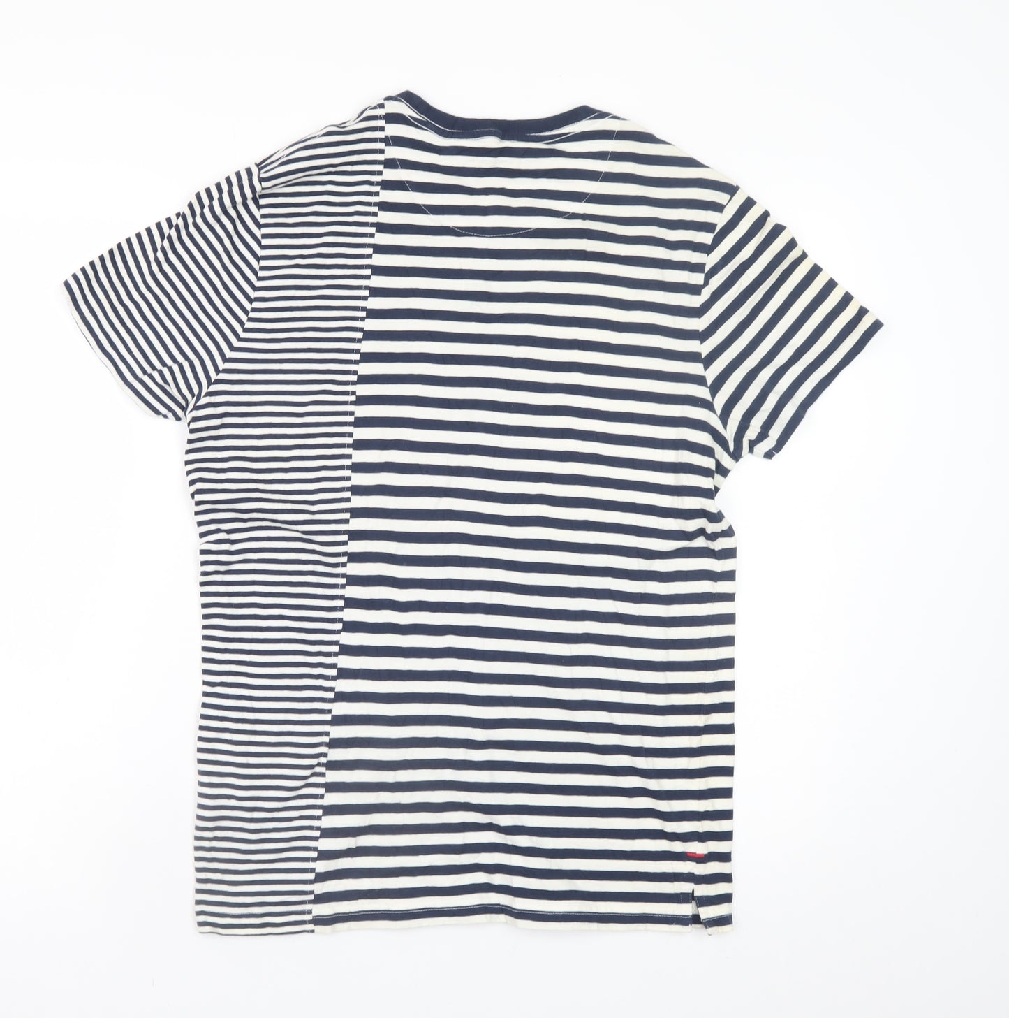 Kangol Women's Blue Striped Short Sleeve Cotton T-Shirt Size M