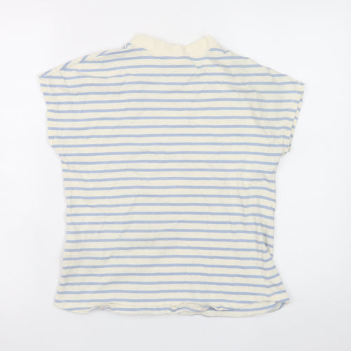 Diesel Womens Blue Striped Cotton Short Sleeve T-Shirt Size S