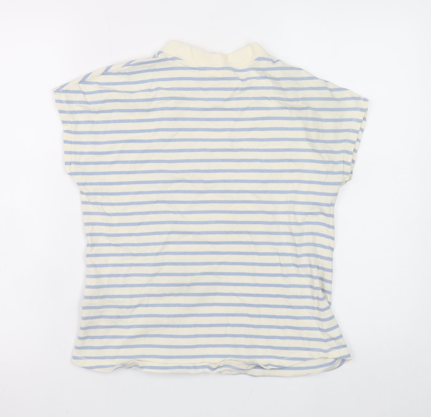 Diesel Womens Blue Striped Cotton Short Sleeve T-Shirt Size S