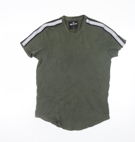 Hollister Men's Green Crew Neck Short Sleeve Cotton T-Shirt Size S