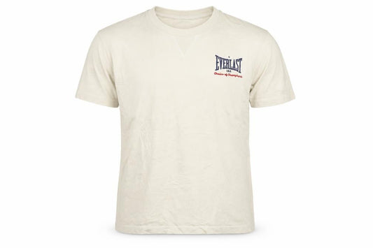 Front view of Everlast Women Beige Cotton Short Sleeve Basic T-Shirt M