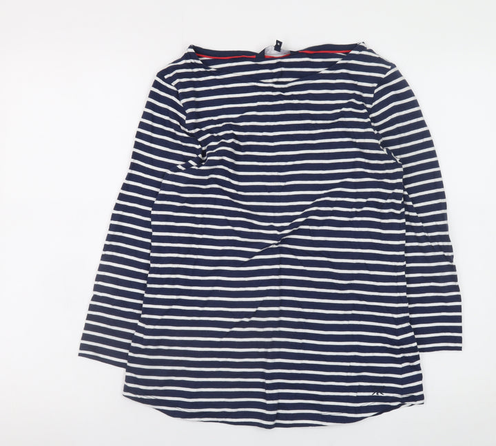 Crew Clothing Company Women's Navy White Striped Long Sleeve Top Size 10