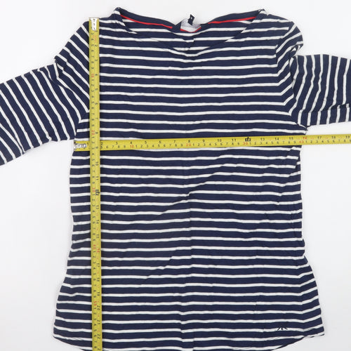 Crew Clothing Company Women's Navy White Striped Long Sleeve Top Size 10