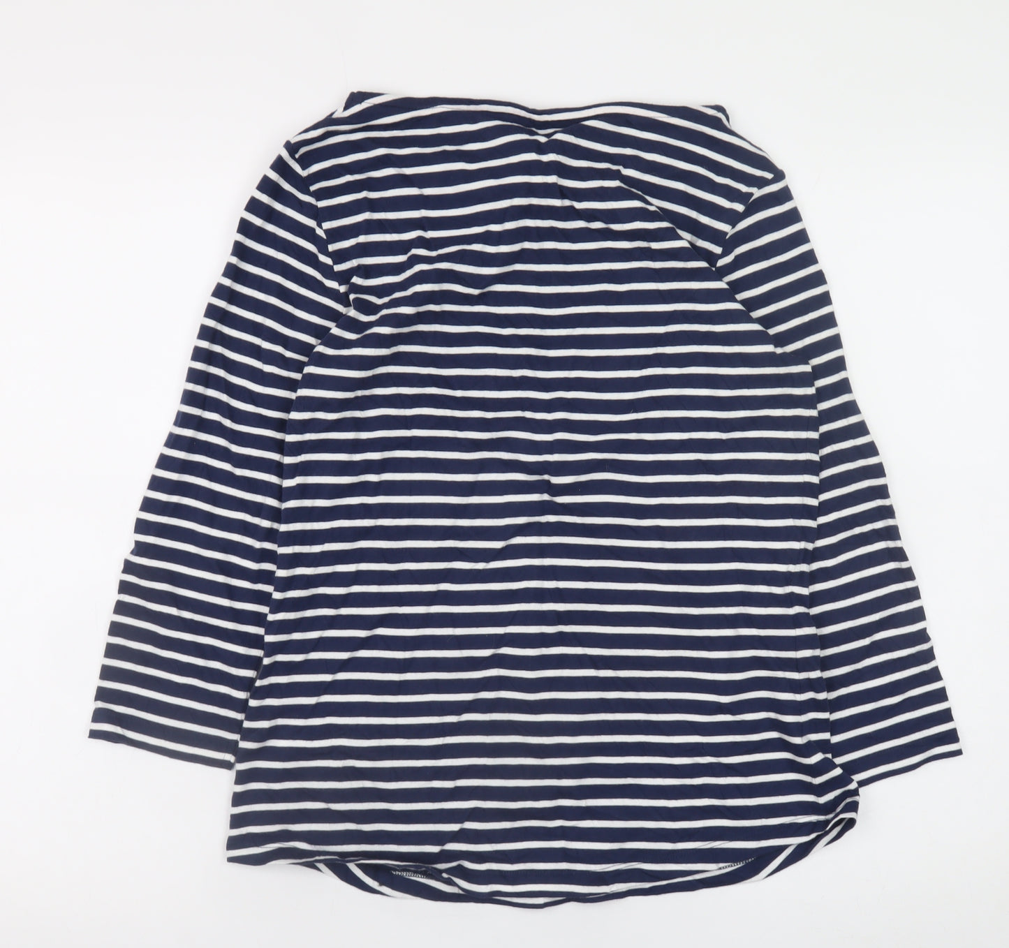 Crew Clothing Company Women's Navy White Striped Long Sleeve Top Size 10