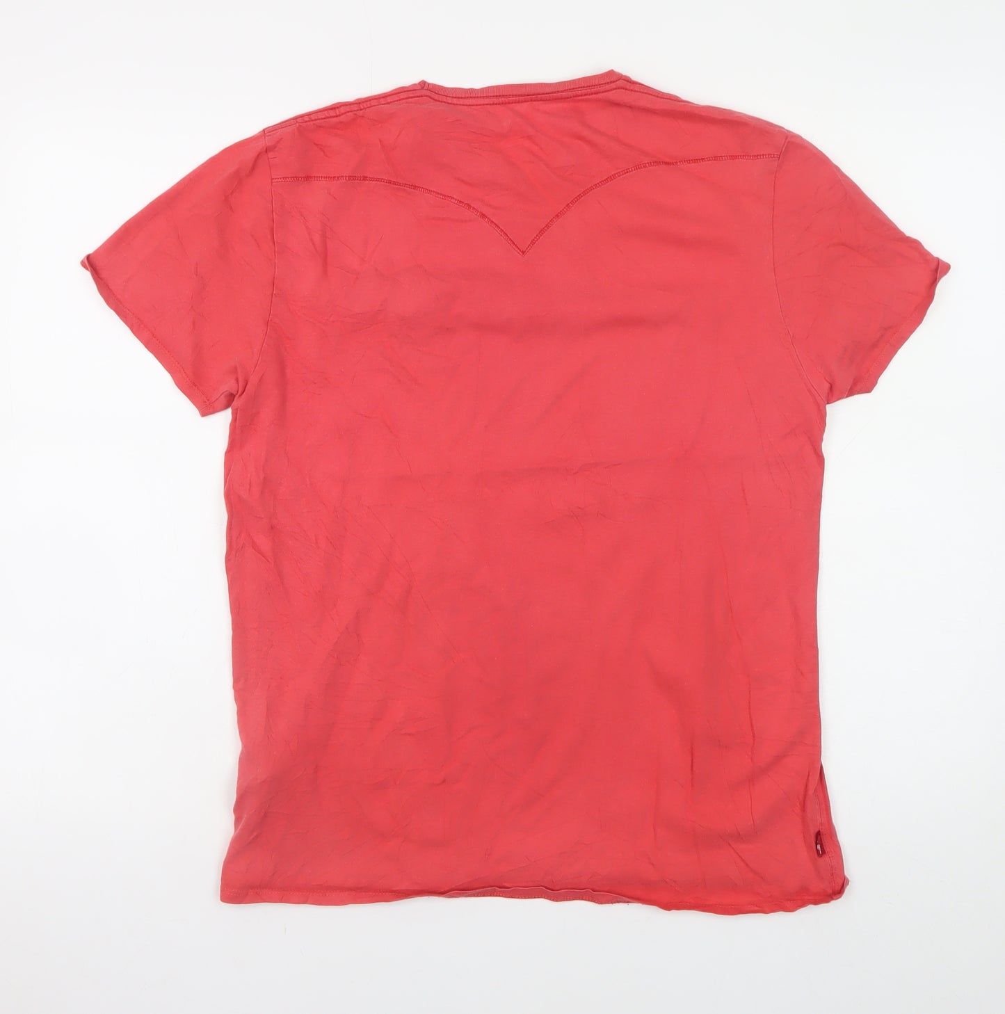 Levi's Mens Red Graphic Logo T-Shirt Size M Crew Neck Short Sleeve