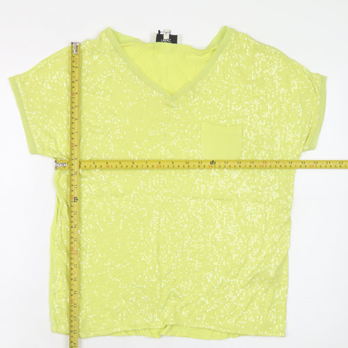 Next Women's Yellow Sequin V-Neck Short Sleeve T-Shirt Size 8