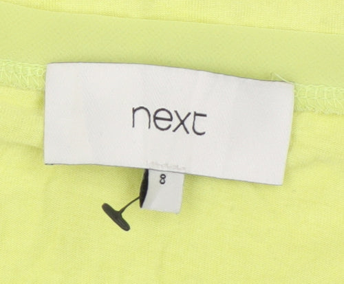 Next Women's Yellow Sequin V-Neck Short Sleeve T-Shirt Size 8