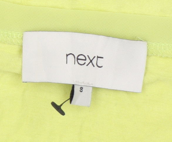 Next Women's Yellow Sequin V-Neck Short Sleeve T-Shirt Size 8