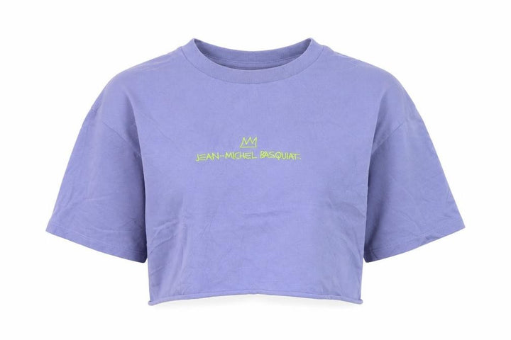Uniqlo Women Purple Jean-Michel Basquiat Cropped Graphic T-Shirt XS