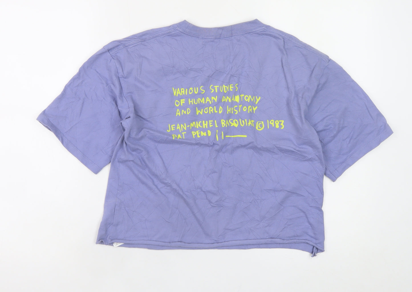 Uniqlo Women Purple Jean-Michel Basquiat Cropped Graphic T-Shirt XS