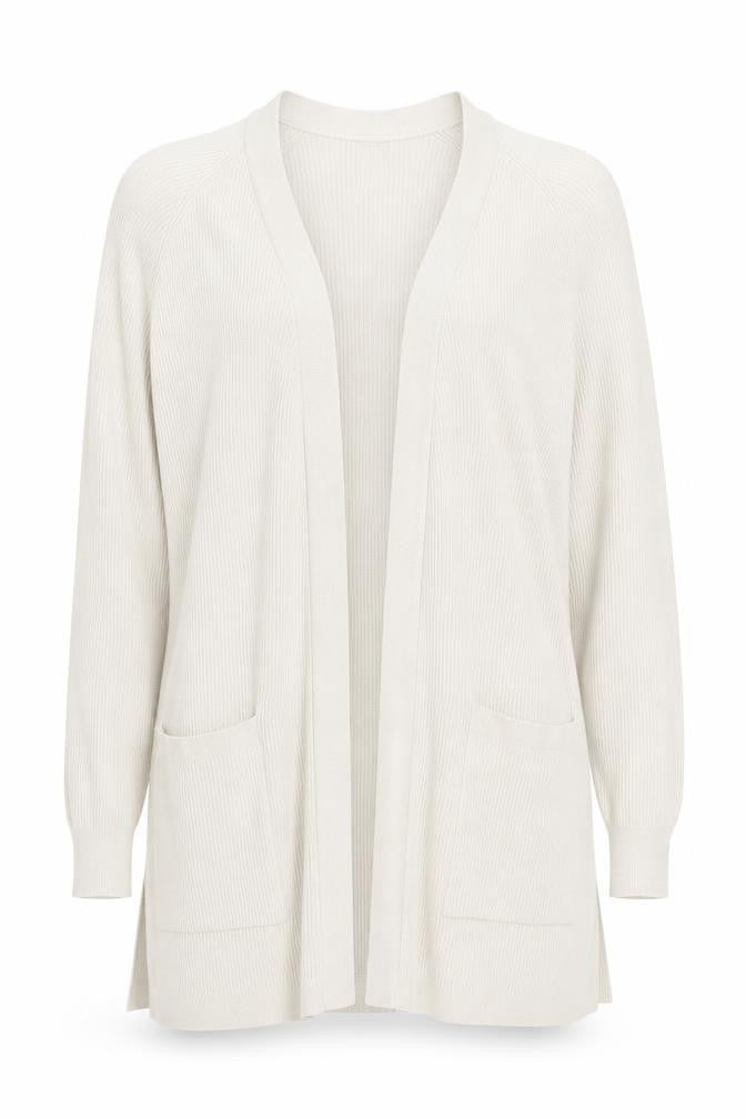 Marks and Spencer Womens Beige XL V-Neck Open Knit Cardigan