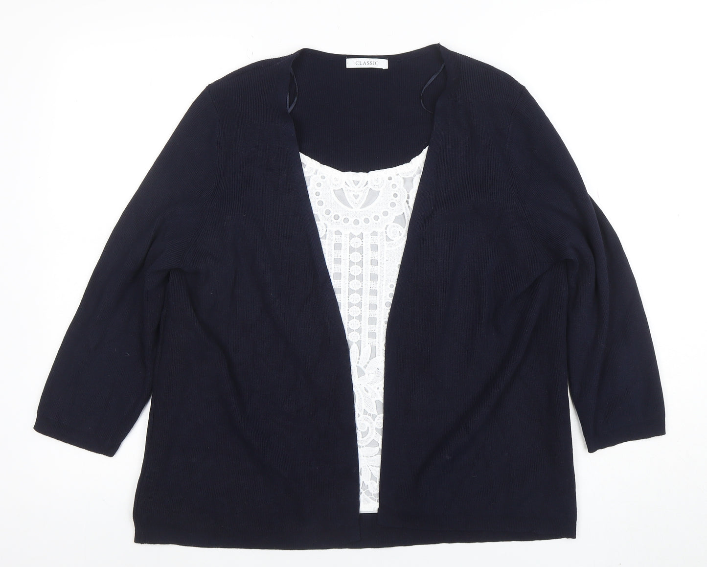 Marks and Spencer Women Navy Classic Open Cardigan Size 18
