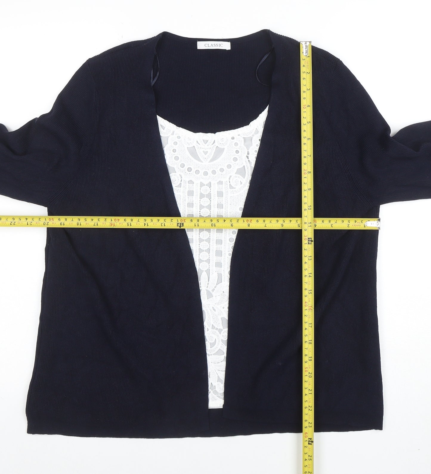 Marks and Spencer Women Navy Classic Open Cardigan Size 18