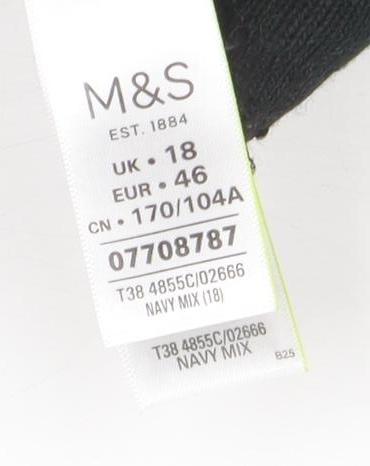 Marks and Spencer Women Navy Classic Open Cardigan Size 18