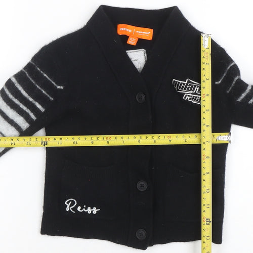 Reiss x McLaren Boys Black Wool Blend Racing Cardigan 5-6 Years Button Up