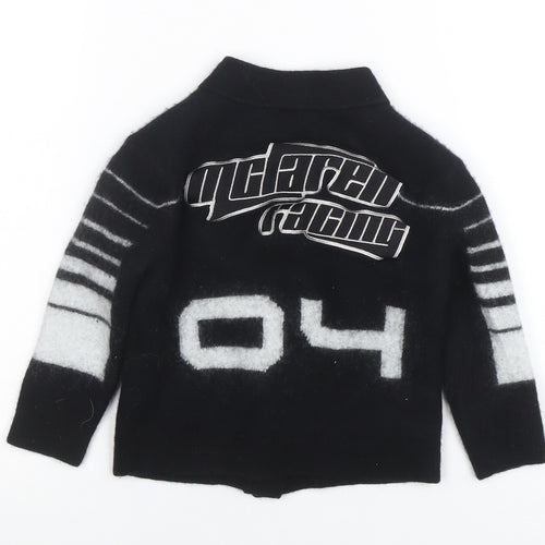 Reiss x McLaren Boys Black Wool Blend Racing Cardigan 5-6 Years Button Up