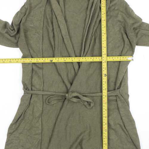 Zara Women’s Green Long Sleeve Belted Cardigan Knit S