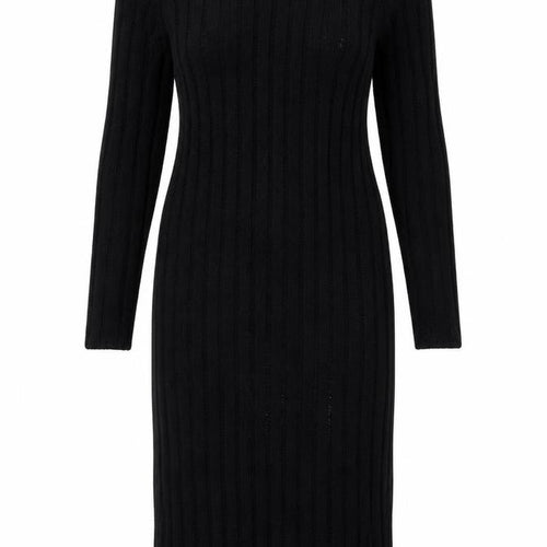Reclaimed Vintage Women’s Black Long Sleeve Knit Bodycon Midi Dress Size 10