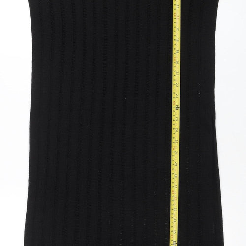 Reclaimed Vintage Women’s Black Long Sleeve Knit Bodycon Midi Dress Size 10