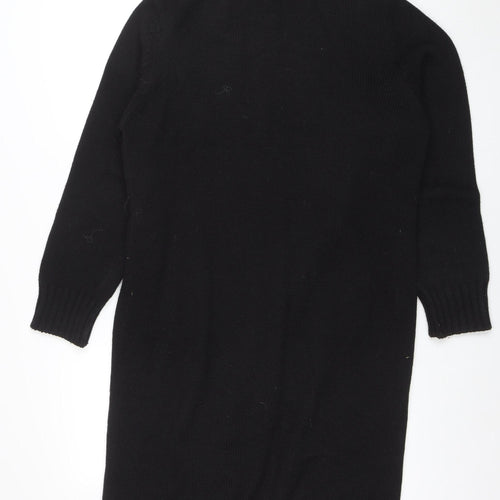 Betty Jackson Studio Womens Black Wool Blend Collared Cardigan L