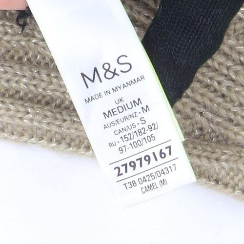 Marks and Spencer Women’s Beige Wool Roll Neck Tunic Jumper Size M