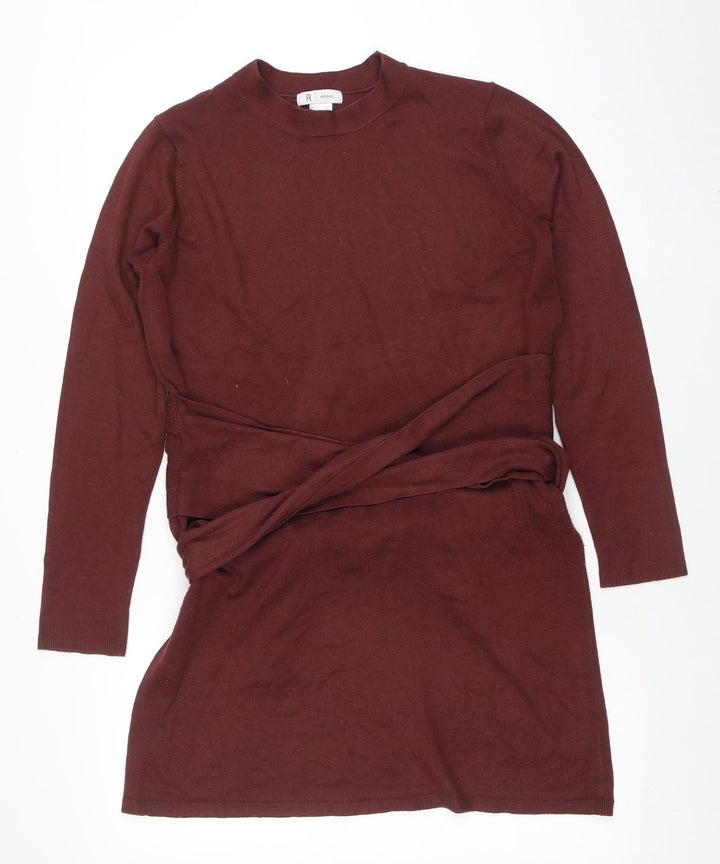 R Edition Womens Brown Long Sleeve Belted Cardigan Size 12