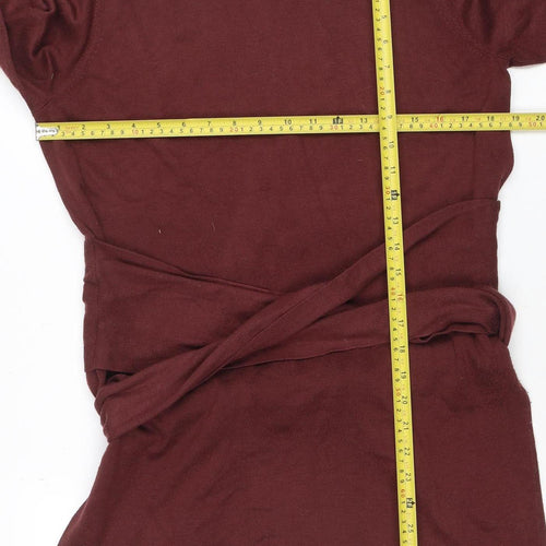 R Edition Womens Brown Long Sleeve Belted Cardigan Size 12