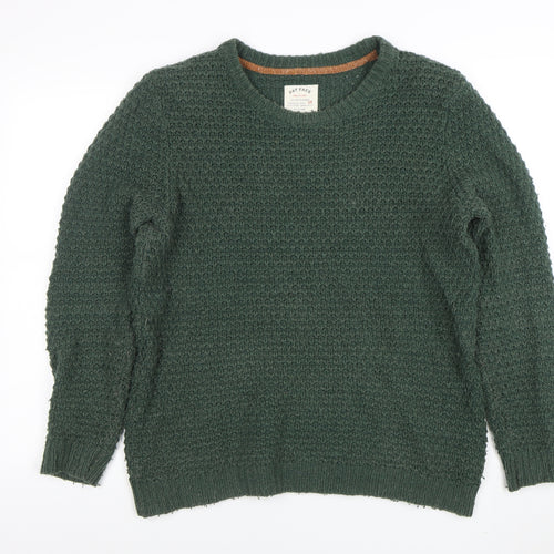 Fat Face Women's Green Knit Waffle Jumper Size M Pullover