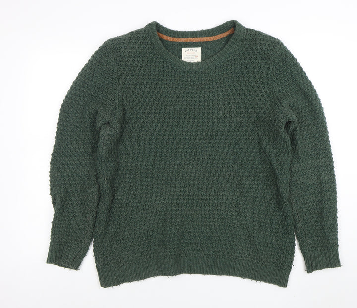 Fat Face Women's Green Knit Waffle Jumper Size M Pullover
