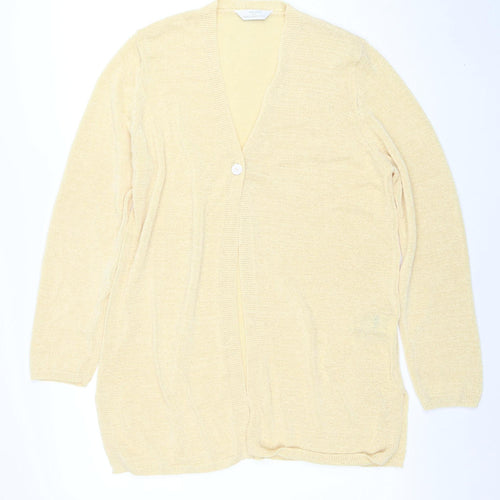 Marks and Spencer Women’s Beige Size 16 V-Neck Knit Cardigan