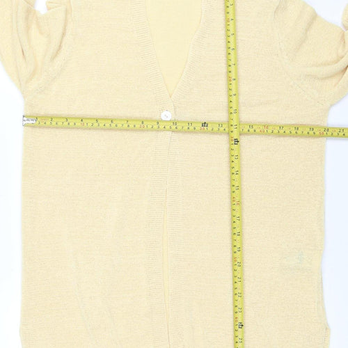 Marks and Spencer Women’s Beige Size 16 V-Neck Knit Cardigan