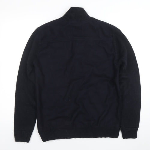 Old Boys Network Men's Black Stand-Up Collar Bomber Jacket Size S