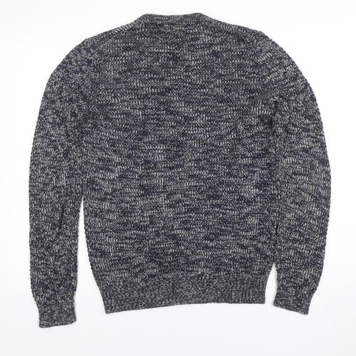 Reiss Men's Blue Chunky Knit Crew Neck Jumper Size S