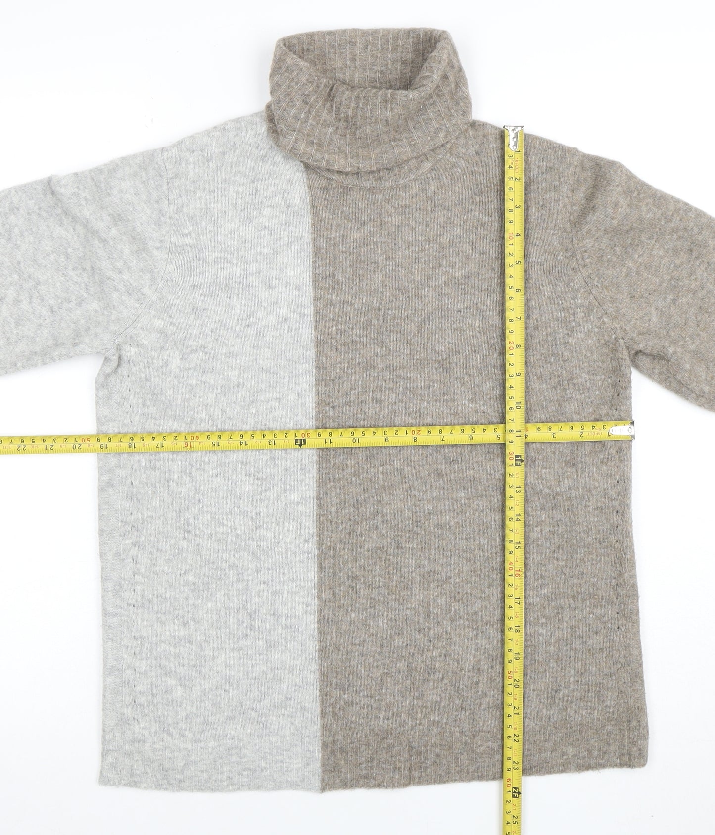 Culturer Womens Multicoloured Roll Neck Knit Jumper Size M