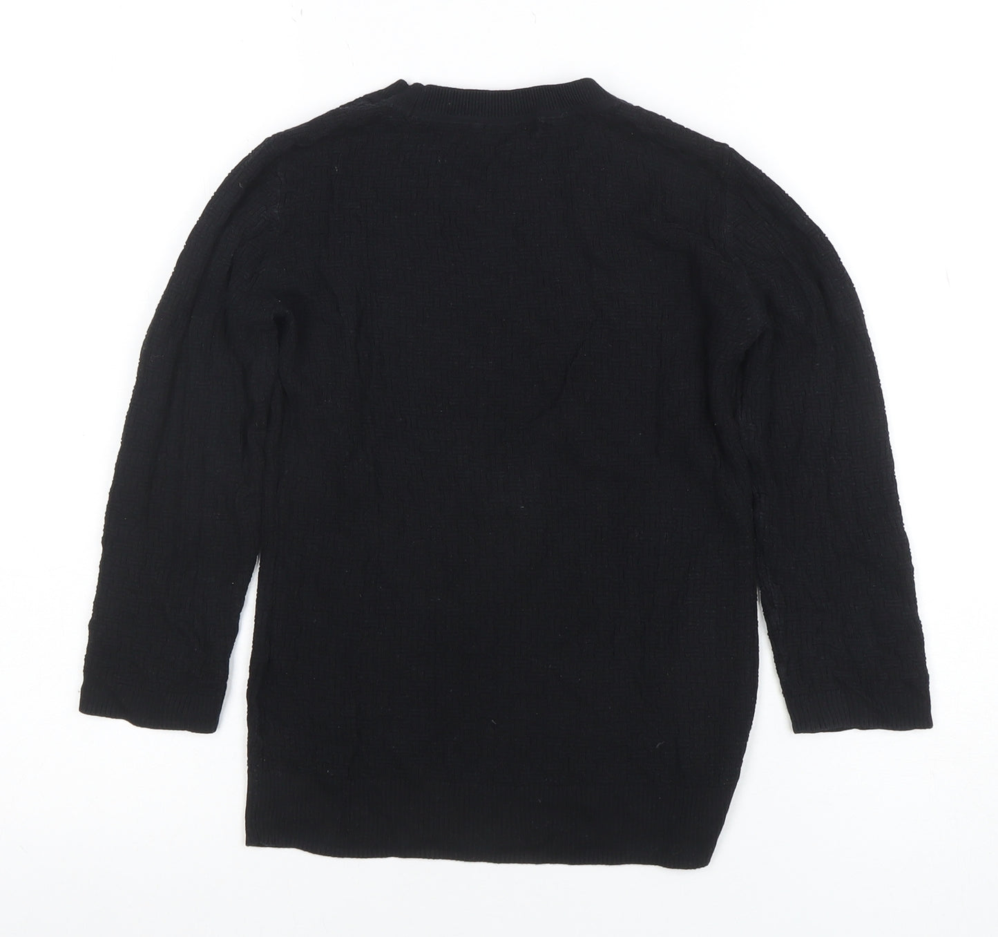 H&M Womens Black XS Long Sleeve Crew Neck Basic Knit Top