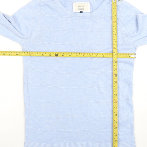 Maine New England Women's Blue Crew Neck Acrylic Jumper Size 10