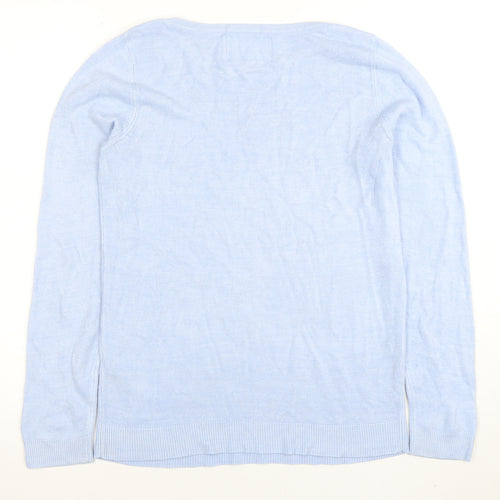 Maine New England Women's Blue Crew Neck Acrylic Jumper Size 10