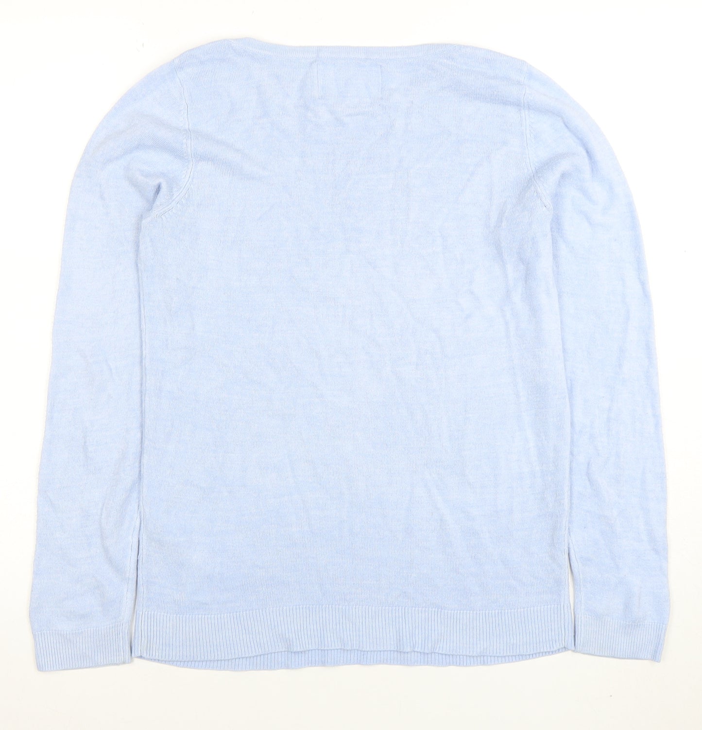 Maine New England Women's Blue Crew Neck Acrylic Jumper Size 10