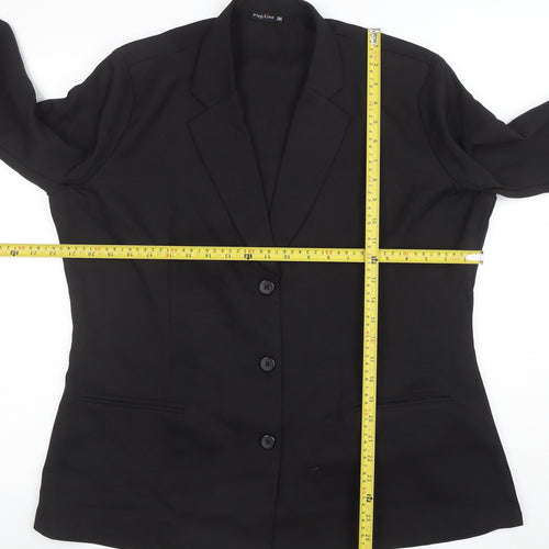 Plus Line Women's Black 3XL Classic Single-Breasted Blazer